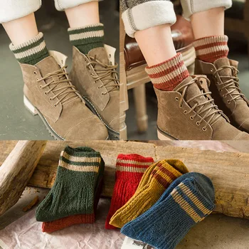 Forró Eladó Alkalmi téli női zoknik melegen zokni Koreai Divat Vintage gyapjú Gyapjú zokni zokni A Boot női karácsonyi ajándék