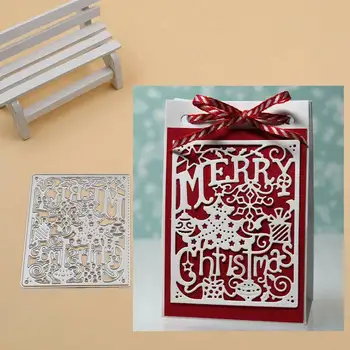 Scrapbooking Kártya Fém Vágó Meghal Dombornyomás Kézműves Boldog Karácsonyt DIY szénacél