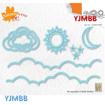 YJMBB 2021 Új Meteorológiai Nap Hold Felhő fémforgácsolási Penész Scrapbook Album Papír DIY Kártya Kézműves Dombornyomás Meghalni Vágás