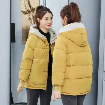 A Nők 2021 Meleg Kapucnis Női Rövid Kabát Bélelt 7 Színben Kapható Őszi Téli Kabát Koreai Pamut Kabát