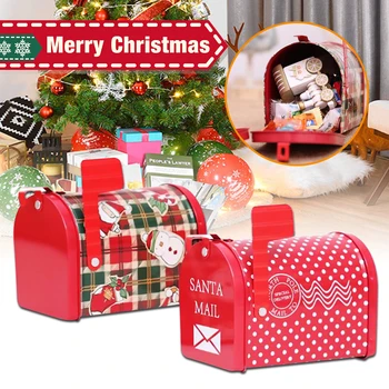 1db Karácsonyi Ajándékok Chlid Mail Box Design Ajándék Doboz DIY Csomagolás Süti,csoki,Cukorka Doboz Xmas Ajándékok Parti Kellékek Dekoráció