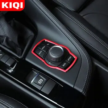 KIQI 1db Rozsdamentes Acél Autó Konzol Vezető Multimédia Gombok Panel Kör Fedezze Trim Keret BMW X1 F48 2016 - 2020