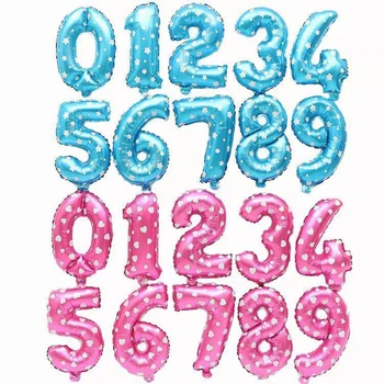 Danuyli 32 hüvelyk rózsaszín kék Hullám pont, szám fólia Lufi Születésnapi Party Esküvői Dekoráció Levegő Baloons Fél Ellátás új Év