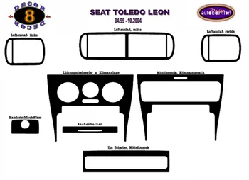 A Seat Toledo (Leon Mk1) 99-04 Műszerfal Készlet, ODAC, Belső Matricák, Bevonat Takarja, Jármű, Autó Kiegészítők, Torpedó, Trim