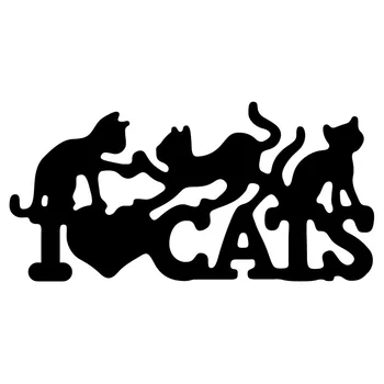 szív macskák fémforgácsolási Meghal Stencil DIY Scrapbooking album Dekoratív Dombornyomás Kézműves Meghal Vágott Papír Kártyák Eszköz