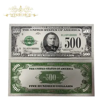 10db/sok Új Termékek Színes 1918 Amerika Bankjegyek 500 Dollár, Arany Bankjegy, a 24 karátos Ezüst Bevonatú, mint Bill Valuta Ajándékok