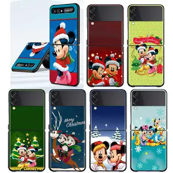 Disney Mickey Egér Karácsonyi Luxus tok Samsung Galaxy Z Flip 3 Z Flip3 5G Fedezze Capa Nehéz PC-coque közelében