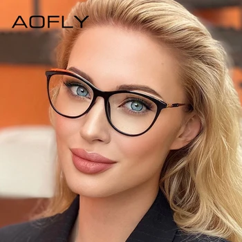 AOFLY Macska Szeme Kék Fény Blokkoló Szemüveg Nők 2021 Rugalmas Optikai szemüvegkeret Hölgyek Vintage Számítógépes Szemüveg UV400