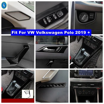 Autós Tartozékok Műszerfal / Középső Levegő AC / Lift Gomb / Levegő AC / Sebességváltó Fedél Kárpitozás, VW Volkswagen Polo 2019 - 2021 Fekete