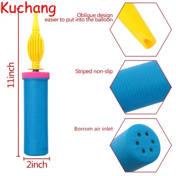 Kuchang Magas minőség, 1 Db Lufi Szivattyú Műanyag Kézi Tű Labdát Party Lufi Inflator Hordozható Hasznos Dekorációs Eszközök