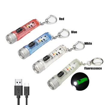 Kulcstartó Zseb Fáklya USB Újratölthető LED Lámpa Zseblámpa Vízálló, Hordozható Fény a Sürgősségi Kerti Kemping Eszközök
