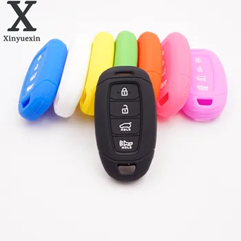 Xinyuexin 4 Gomb Szilikon Autó Billentyű Fedél Alkalmas Hyundai Kona Smart Remote Védelem Borító Bőr Kabát Autó Stílus