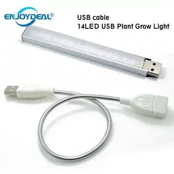 14 LED USB Növény Nő Fény Lámpa 5V 2.5 W, Hordozható, Virágzó Zöldség Cserepes Hidrokultúrás az Üvegházhatást okozó Növények Növekedési Lámpa G6