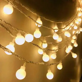 10M Tündér Garland LED Labdát String Fények Vízálló a karácsonyfa Esküvői Otthon Beltéri Dekorációs elemmel működik