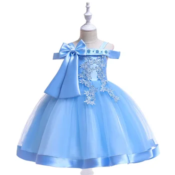 Gyermek Ruha Bowk Lány Applied Hercegnő Háló Hímzés Zongora Teljesítmény Kifutón Party Ruha vestido infantil menina