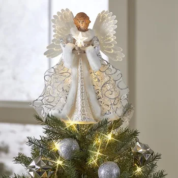 25*22cm karácsonyfa Tetején Angyal Akril Anyag Haza Párt Ünnepi Fehér Angyal, Tündér karácsonyfa Tetején Dekoráció
