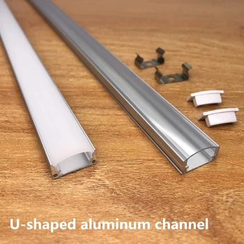2-26 db / csomag 0,5 m 12 mm-es alumínium profilok a 5050 5630 LED szalag alumínium lapos shell + PC borító