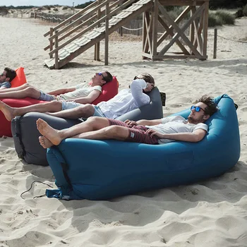 Strand kemping felfújható sunlounger hálózsák lusta ultra könnyű levegő ágy gyorsan összecsukható felfújható kanapé ágyon kemping equipmen