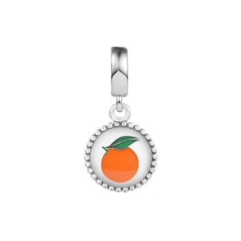 CKK Illik Pandora Karkötő Narancs Fityeg Varázsa Sterling Ezüst 925 Eredeti Gyöngy Ékszerek Készítése DIY Nők