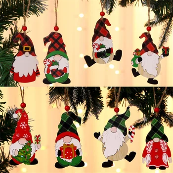 Boldog Karácsonyi Dekoráció Fa Gnome Santa Dísz Festett, Karácsonyfa Dísz, Arctalan Baba Lógó Medál Navidad Noel
