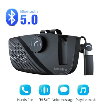 A kihangosító Hangszóró Audio Szett Bluetooth-kompatibilis 5.0 Vevő Fülhallgató Telefon Klip Vezeték nélküli Kihangosító Autós Napellenző