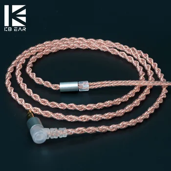 KBEAR 4 mag Réz kábel fém felület 2 pin/QDC/MMCX 3,5 MM-es Csatlakozó KBEAR KB06 ZSX ZS10 PRO