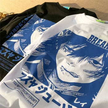 Japán Anime Punk Tokió Ghoul Kaneki Ken Laza Pólók Harajuku JUZO SUZUYA Rajzfilm Nyomtatási Gót Streetwear Alkalmi Női Felsők