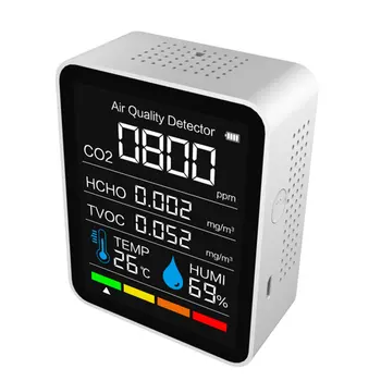 A Bluetooth CO2-Mérő, Digitális Hőmérséklet-Páratartalom-Érzékelő Tesztelő Levegő Minősége Monitor Szén-Dioxid TVOC HCHO Érzékelő