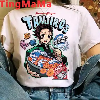 Démon Vadász Kimetsu Nem Yaiba Tanjirou Kamado felső póló női streetwear japán kawaii t-shirt tshirt
