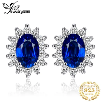 JewelryPalace Kate Middleton Létre Royal Kék Zafír 925 Sterling Ezüst Fülbevaló Diana Hercegnő Drágakő Koronát Fülbevaló