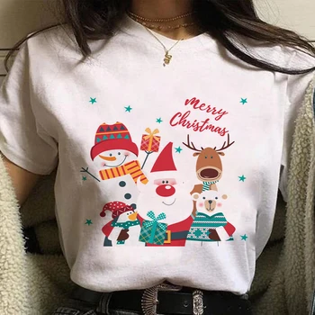 Boldog Karácsonyt, Mikulás, Pedig Elk Grafika Nyomtatás póló Női/Férfi Harajuku Esztétikai Tshirt Női Divat Rövid Ujjú Póló