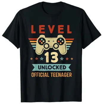 13-as szint Nyitva Hivatalos Tinédzser 13-ik Születésnapja Gamer Póló, Egyedi Termékek