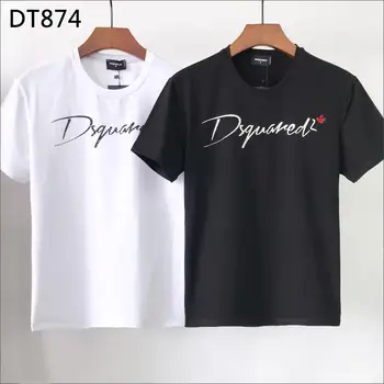 Eredeti Dsquared2-Egyszerű, rövid ujjú T-shirt a férfiak, mind a nők alkalmi fél ujjú póló férfi jóképű DT874