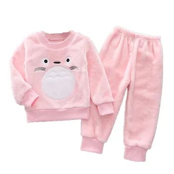Totoro Flanel pizsama Gyerekek, Ruházati Készletek Őszi Téli Lány Ruhák hálóruházat Gyerekek Tréningruhaként Illik Kisgyermek Fiúk 1-6Y
