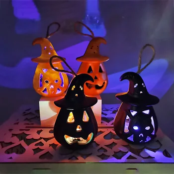 LED Halloween Tök Szellem Lámpa Lámpa DIY Lóg Ijesztő gyertyafényes Halloween Dekoráció Otthon Horror Kellékek Gyerek Játék