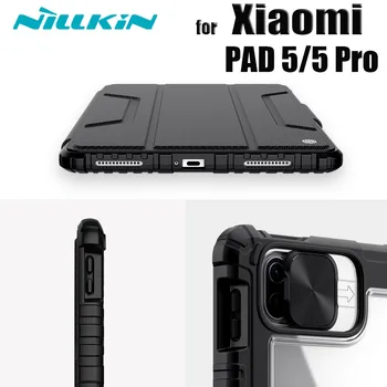 NILLKIN A Xiaomi mi Pad 5 Pro az Esetben Kamera, Védelmi Pajzs Lökhárító Bőr Aludni Ébredj Funkció Körül Lefedettség tolltartó