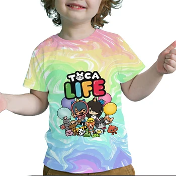 A gyerekek Érintse meg az Élet a Világ 3D Nyomtatás Tshirts Fiúk Lányok Rajzfilm póló Kisgyermek Gyermekek Anime pólók Streetwear Tee Maximum Camiseta