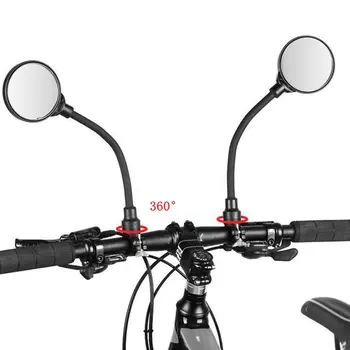 2db Fekete Állítható Rugalmas Kerékpár Domború felületű Visszapillantó Tükör Kerékpár Visszapillantó Tükör MTB Kerékpár Tartozékok Biztonsági Kerékpározás