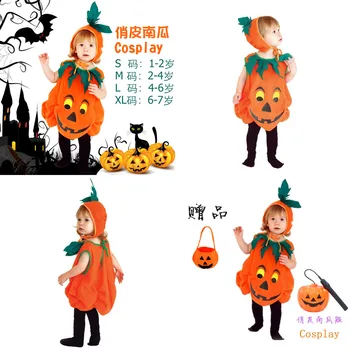 S-M Unisex Aranyos Gyerekek Sütőtök szoknya Cosplay Gyerekek Halloween tök Jelmez pizsama Karnevál Purim Karácsonyi színdarabot ruha
