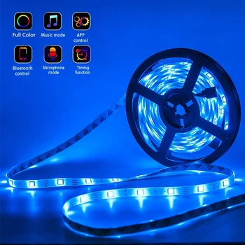 LED Szalag Világítás 5V USB Csatlakozó 5050RGB Bluetooth ALKALMAZÁST, IR Távirányító, Rugalmas Lámpa Ünnep, Fesztivál Szobában, Számítógép, TV Asztal Dekoráció