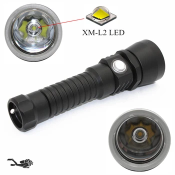 Vízálló LED Búvárkodás Zseblámpa 1000LM XM-L2 Búvárkodás Fáklya Fehér/Sárga Fény a Lámpás Víz alatti Fáklya 18650 Lámpa
