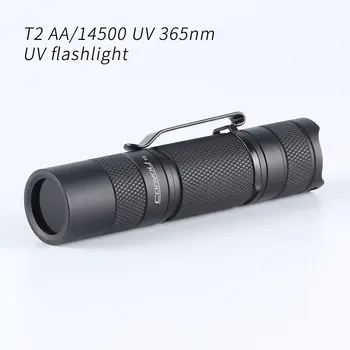 Konvoj T2 UV 365nm Ultraibolya Lámpa AA / 14500 Akkumulátor Verzió Fáklya Hordozható Mini Világítás Vaku Lanterna