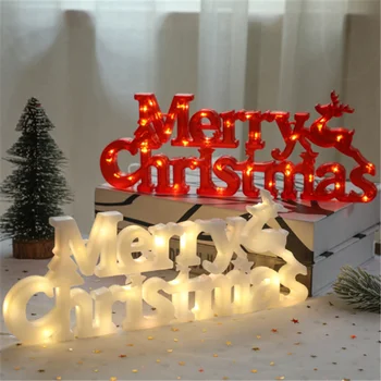 2021 Karácsonyi Ajándék DIY Boldog Karácsonyt Levelet Lámpa Dekoráció Navidad Új Év Dekoráció, karácsonyfa Díszítés Medál