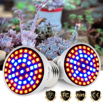 E27 Nő LED Teljes spektrumú 220V Fitolamp E14 Nő LED Lámpa GU10 Beltéri Növekvő LED Növények Lámpa MR16 Hidrokultúrás LED Izzó GU5.3