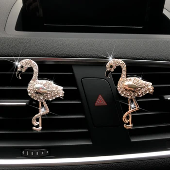 Víz gyakorlat Flamingo alakú Kocsi parfüm Szép arany madár autó illatosító dekoráció klip Autó dekoratív parfüm