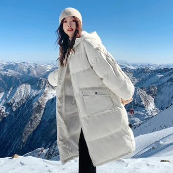 A nők 2021 Téli Kabát koreai Változata Az Új Le Bélelt Kabát Diák Laza, Közepes hosszúságú Kenyér Kabát Vastag Bélelt Kabát