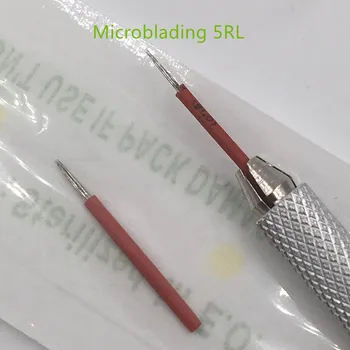 Új 5RL Kézi Tű Köd Microblading 3D Szemöldök Tartós Smink Jó Minőségű Kézzel készített Tetoválás Pen Tűk 50pcs /zsák